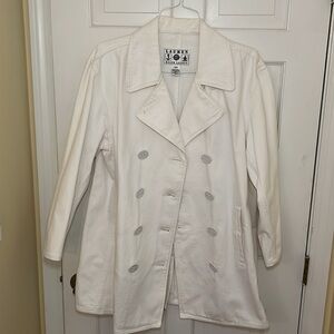 Lauren-Ralph Lauren 100% cotton white denim coat